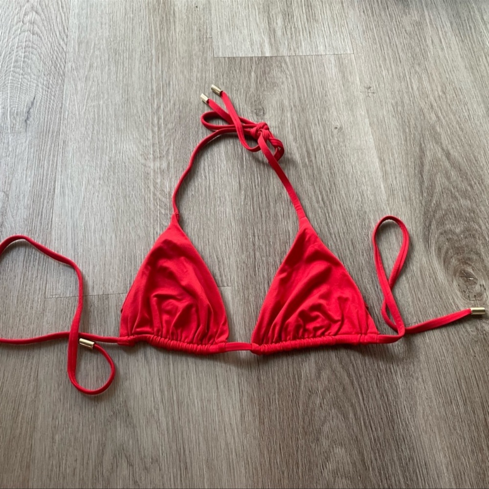 monday swimwear chili pepper red palma triangle bikini top size XS (P) new
